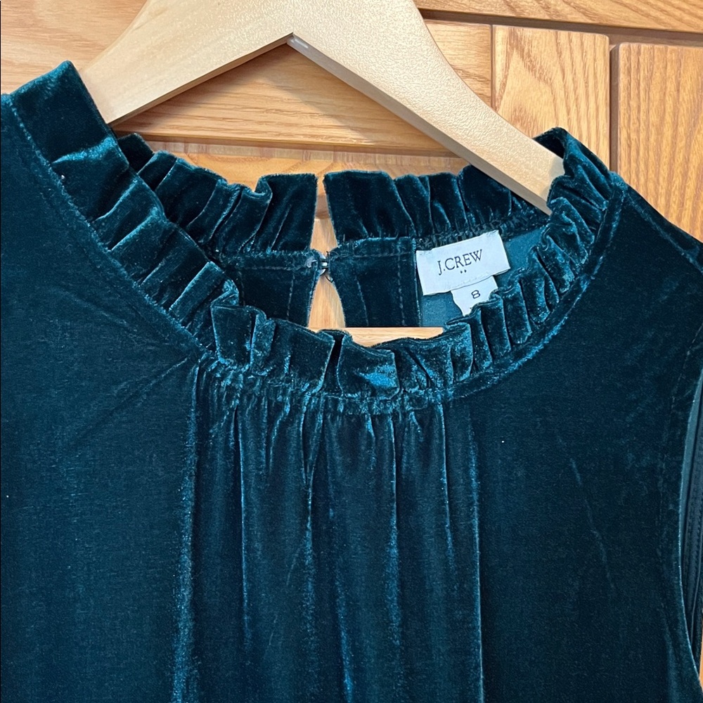 J. Crew Factory Velvet Maxi Dress in Deep Green